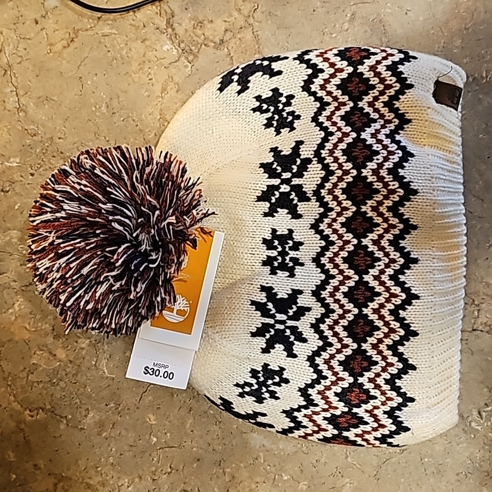 Timberland Pom Beanie Hat And matching Fingerless Gloves - Picture 2 of 10